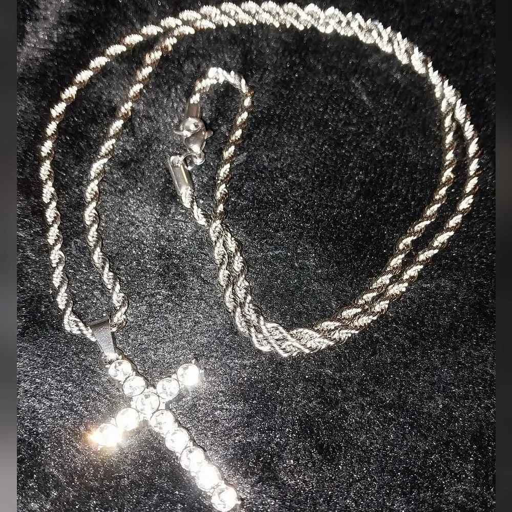 24-inch sparkling Cross pendant necklace